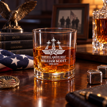 Veterans Day Gift – Old Fashioned Decanter Set with 4 Glasses & Wooden Box – image 5