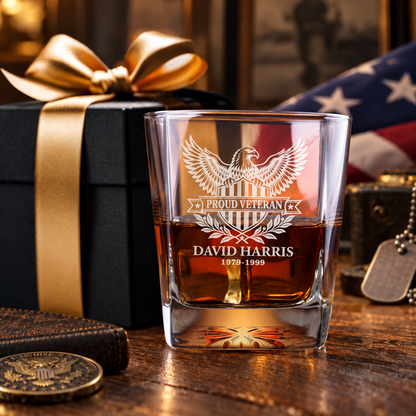 Veterans Day Gift – Classic Decanter Set with 2 Glasses, 9 Whiskey Stones & Wooden Box – image 6