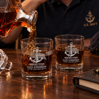 Veterans Day Gift – Classic Decanter Set with 4 Glasses & Wooden Box – image 12