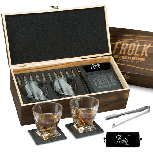 Whiskey 6 XL Bullets & Glasses Gift Set - Frolk Bar Gift Sets