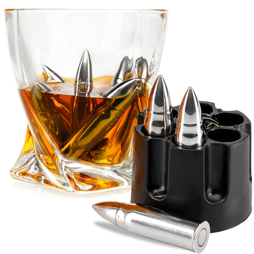 Whiskey Stones Bullets Stainless Steel - Bullet Chillers Set of 6 Insi –  Poe and Company Limited