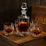 Frolk R51ZB43 Whiskey Decanter Gift Set for Men - Whiskey Decanter, 2 Twist Whiskey  Glasses, 10 Stainless Steel Whisky Bullets, 2 Slate